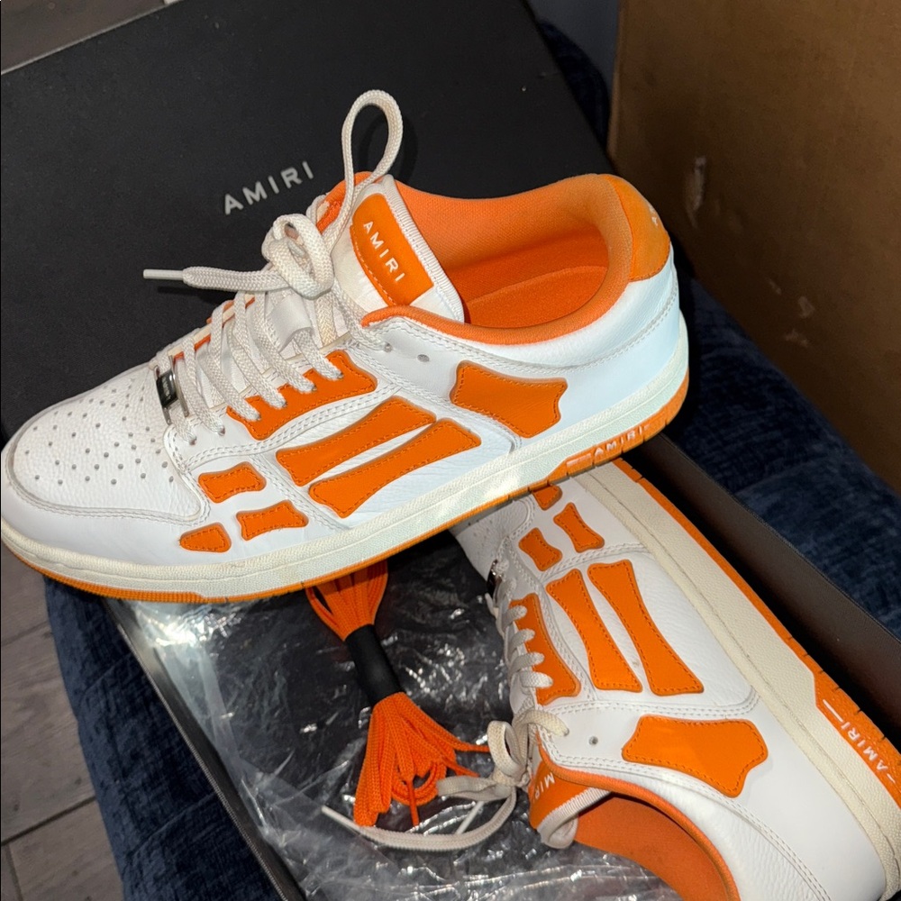AMIRI White and Orange Men's Sneakers